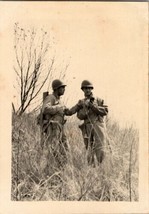 Military Men On A Hill Snapshot Photo 1950s B&amp;W Picture Surname Joyce Ca... - £6.96 GBP