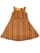 Gabby Skye Dress 1X Boho Retro Couture Stripes Red Hot Orange Sleeveless... - £27.04 GBP