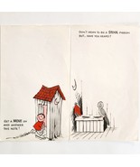 1970s Lot oF 2 Unused Note Paper Pages Outhouse Bathroom Humor NOS DWF28 - $27.22 CAD