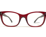 Valentino Eyeglasses Frames VA3010 5115 Clear Red Square Studded 50-20-140 - $121.33