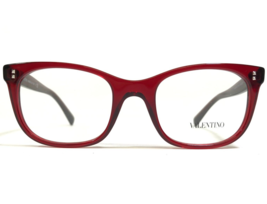 Valentino Eyeglasses Frames VA3010 5115 Clear Red Square Studded 50-20-140 - $121.37
