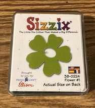 Retired Sizzix Originals Small Green Die Flower #1 38-0224 - £6.67 GBP