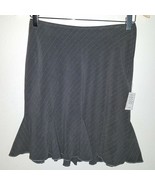 NWT Charlotte Russe Short Skirt Gray Pink Pinstripes Size 3/4 Ruffled Fl... - £12.10 GBP