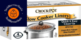 Crockpot Slow Cooker Liner - 4 liners 13In x 20.30In Clear  - £15.73 GBP