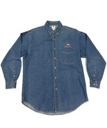 CSA Denver Broncos Denim Button Up Shirt Men’s M Vtg NFL - $22.76