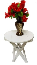 Beautiful Wooden Folding Side Table (13×12×12 inches) (White) Furniture - £101.62 GBP