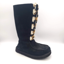 UGG Uptown Tall Suede Lace up Boots in Black (Women&#39;s US Size 7)  - £33.44 GBP