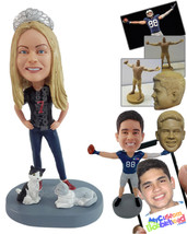 Personalized Bobblehead Fit Girl ready to do exercise with some friends - Leisur - £72.74 GBP