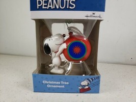 Hallmark Peanuts Snoopy With Red Christmas Tree Ornament Holiday - £13.11 GBP