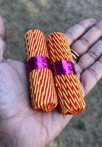 2-teiliges indisches rotes gelbes Mauli Kalawa Moli Kalaya religiöses... - $10.22