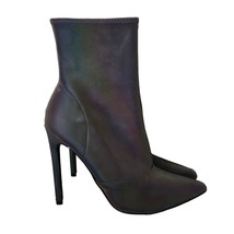 Steve Madden Black Reflective Irredescent Whimsy Heeled Boots Womens Size 7 - £34.87 GBP