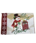Christmas LET IT SNOW Snowman Tapestry Placemats 19x12 Set of 2 Holiday ... - €8,30 EUR
