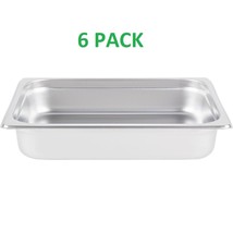 6 PACK Half Size Stainless Steel 2 1/2&quot; Deep Steam Table Chafing Dish Fo... - $102.99