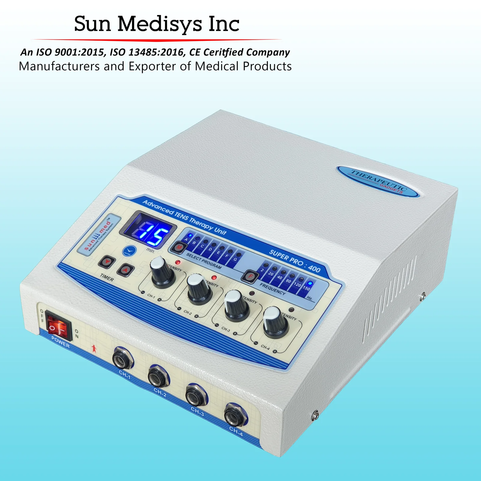 Four Channel TENS Therapy Unit: SuperPro400