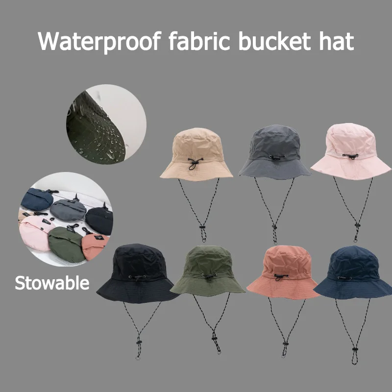 New Unisex Waterproof Bucket Hat Adjustable Storage Bag Pot Hat Summer Thin - £11.87 GBP