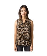 Anne Klein V-Neck Leopard Print Sleeveless Top Size S - $24.75