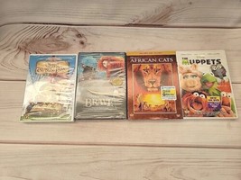 Lot of 4 Kids Disney DVD Movies Brave, Muppets, African Cats SEALED - £16.47 GBP