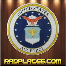 Vintage style Round Man Cave Garage USAF Air Force Aluminum Metal Sign 11.75&quot; - £16.96 GBP