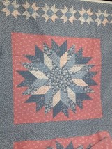 Vtg Vip Cranston Cheater Quilt Cotton Fabric, Lone Star Pink Blue 104&quot; L X 42&quot; - £20.81 GBP