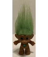 Vintage Ace Novelty Jewel Belly Treasure Good Luck Troll Green Diamond  - $12.55