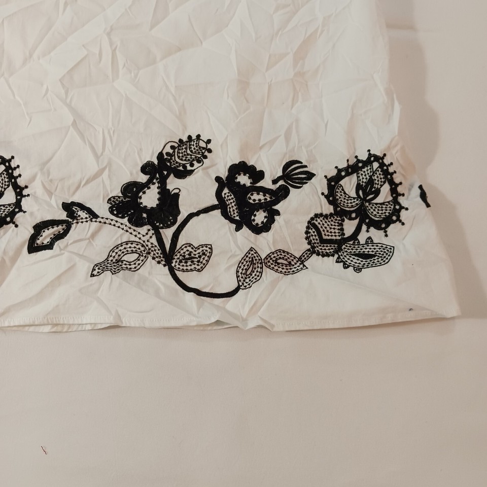 Niotto Women's White & Black Floral Cotton Blend Back Zipper Skirt Size 24W Item image 7