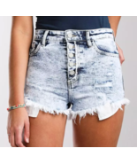 KanCan Shorts Ultra High Rise Stretch Cutoffs Distressed Fly Button Kait... - $45.90 CAD