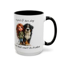 Copy of Girl and Her Dog Illustration Mug | Accent Coffee Mug - $10.88+