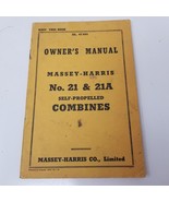 Massey-Harris 21 21A Self Propelled Combines Owner&#39;s Manual Diagrams Cha... - £15.00 GBP