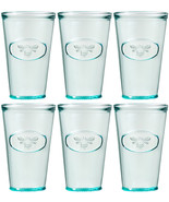 Amici Home Bee Relief Recycled Green 16 oz. Hiball Drinking Glasses, Set... - £43.23 GBP