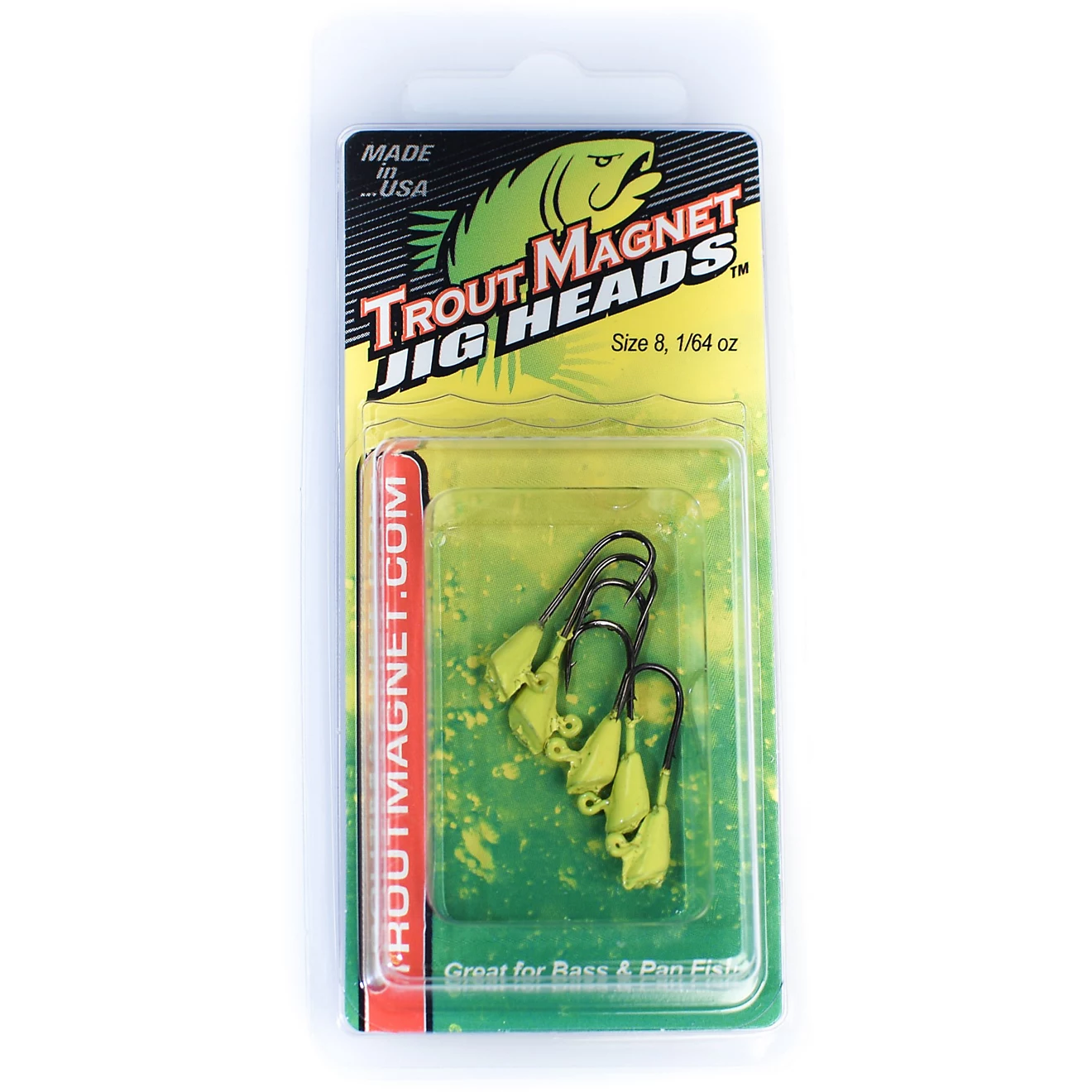 Leland Lures Trout Magnet Replacement Jig Heads 5-Pack - Chartreuse - 1/64oz