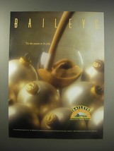 1990 Baileys Irish Cream Ad - Baileys 'Tis the season to be jolly - $18.49