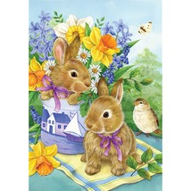 Toland Home Garden 102560 Bunny Bouquet Easter Flag 28x40 Inch Double Sided East - £20.39 GBP