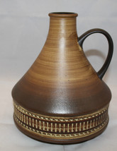 Vintage West Germany Studio Art Pottery Brown Vase Jug 22cm 8 5/8&quot; Tall ... - £66.21 GBP