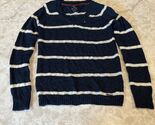 U.S. POLO ASSN. Men’s Medium Crewneck Blue Sweater White Striped - $12.42