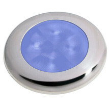 Hella Marine Slim Line LED &#39;Enhanced Brightness&#39; Round Courtesy Lamp - Blue LED - £37.85 GBP