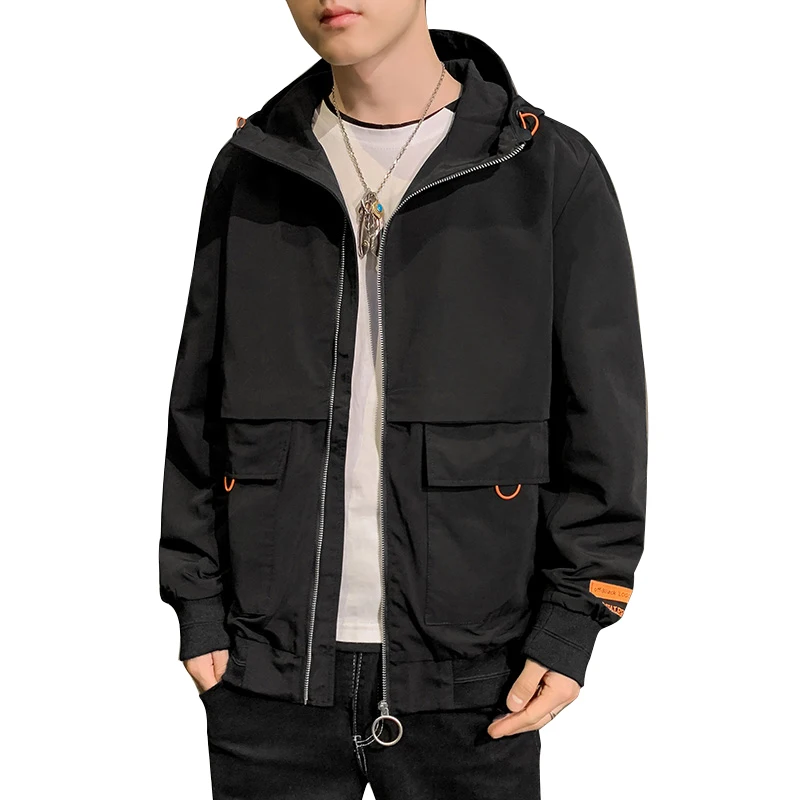  New Spring Mens Jacket Fashion Casual Streetwear Hooded Jacket Windbreaker Coat - £140.12 GBP