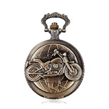 Vintage Motorbike Pocket Watch Keychain - Gift for Birthday, Keyring ,FREE SHIP - £23.36 GBP