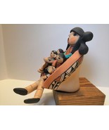 Carol Lucero Gachupin handmade and signed &quot;storyteller&quot; clay figure Jeme... - $355.04 CAD