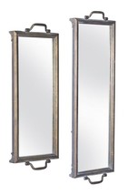 Mirror Tray (Set of 2) 22.25&quot;L x 8&quot;W, 28.25&quot;L x 8.25&quot;W Iron/Glass - £61.47 GBP