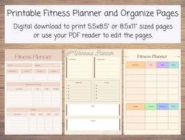 50 Instant Download and Print Fitness Planner Pages: 7 Fitness Planner P... - £1.59 GBP