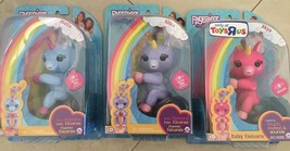 WowWee 3 New Fingerlings Unicorn Pink Purple and Blue authentic - £85.44 GBP