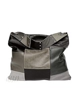 Handmade Black &amp; Grey Leather Hobo Bag: Soft Slouchy Shoulder Bag - $3,680.67 MXN