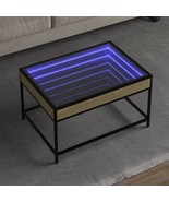 vidaXL Coffee Table Sonoma oak Engineered wood, glass 27.6 x 19.7 in - €197,19 EUR