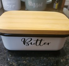 Butter Dish with Lid for Farmhouse Home Décor, Kitchen 6&quot;L x 4&quot;W x 2.5&quot;H - $18.71