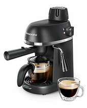 Steam Espresso Machine, 1-4 Cup Expresso Machine with Milk Frother,  Latte Maker - £56.85 GBP