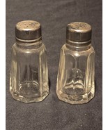 Vintage Hazel Atlas Salt &amp; Pepper Shaker Set - Tapered Panels With Metal... - €8,47 EUR
