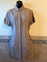 ALLSAINTS Cotton Short Sleeve Taupe Sleeveless Shirt Dress SZ 8 NWOT - £61.50 GBP