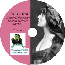 NEW YORK - History &amp; Genealogy - 163 Books on DVD - Ancestors, County, CD, NY - £6.00 GBP