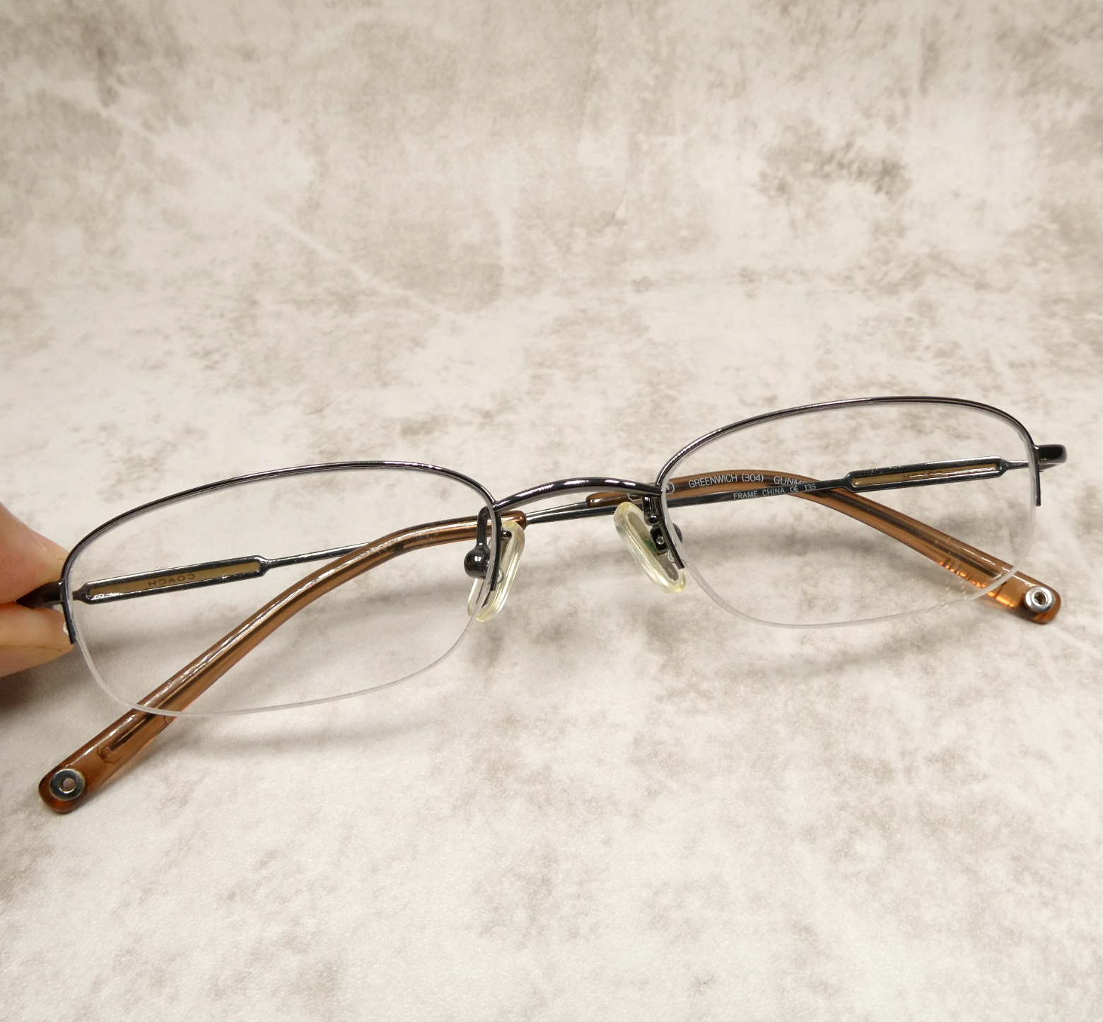 Coach Womens Polished Gray Half Rim Eyeglasses FRAMES Greenwich 304 49-19-135 Item image 3