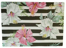 Hibiscus Tropical Coastal Placemats Set of 4 Vinyl Beach Summer House Fo... - $36.14